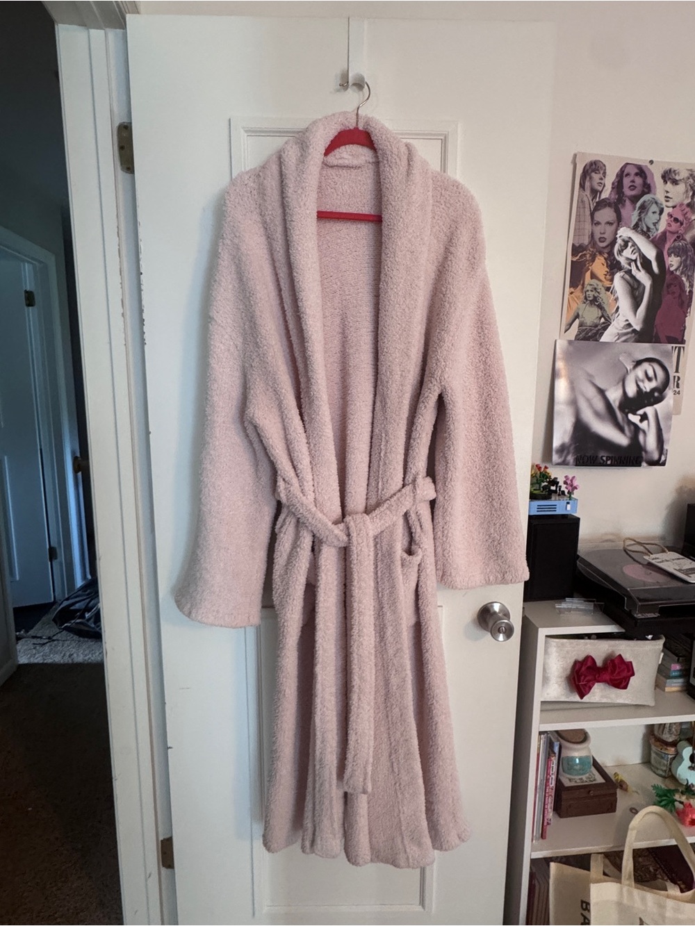 Barefoot Dreams Plush Shawl Collar Robe in Light Pink